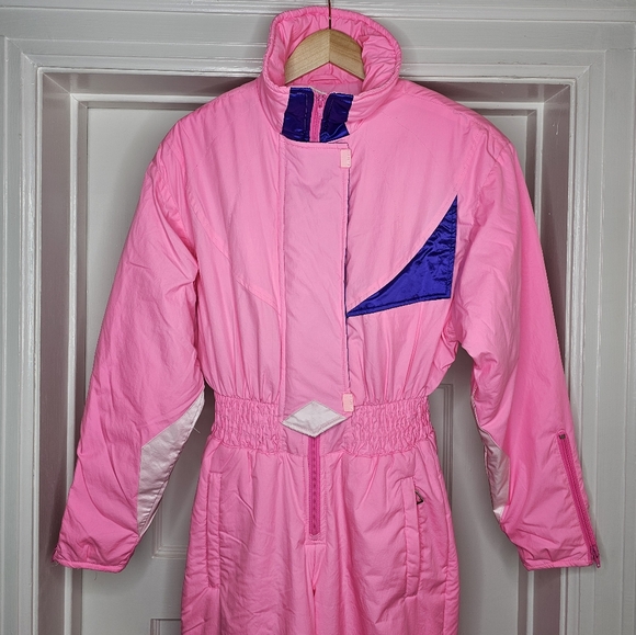 VTG 80s Obermeyer "Dionne" Barbie Pink Snowsuit - Picture 2 of 9